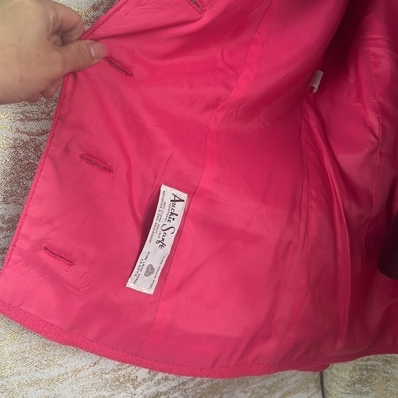 Vintage RARE Hot Pink Auckie Sanft Pure Virgin Wool Coat - Picture 6 of 16